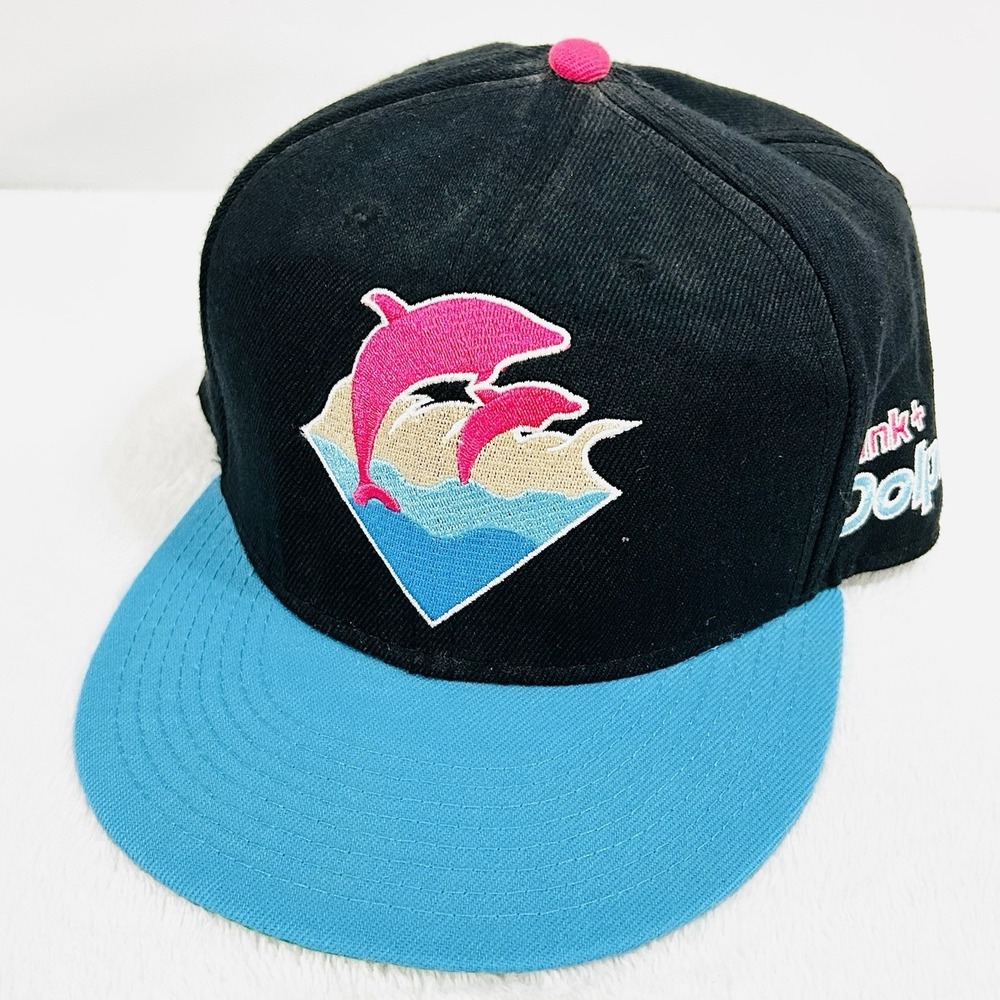 Pink + Dolphin Ocean Logo 2-Tone Hat Cap Strapback Adjustable Black Outdoors